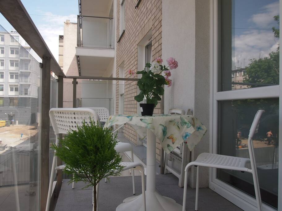 living room's balcony where can sit here and bask in the heat of the day or just drink your favorite coffee