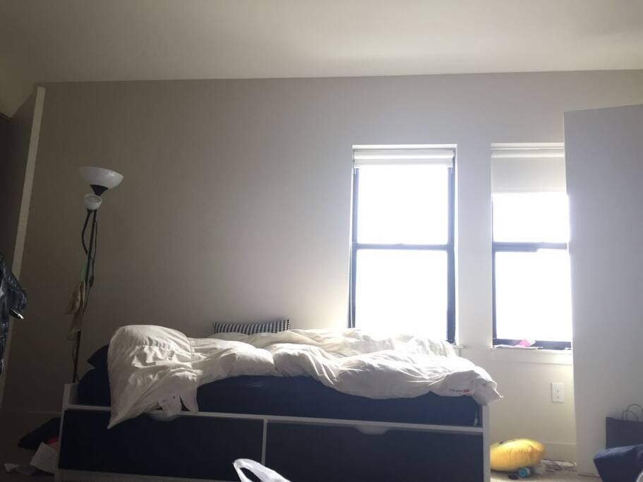 you can put some of your clothes or things under the bed!