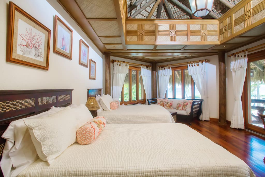 3 of the 4 luxury bedrooms have queen beds with a daybed.