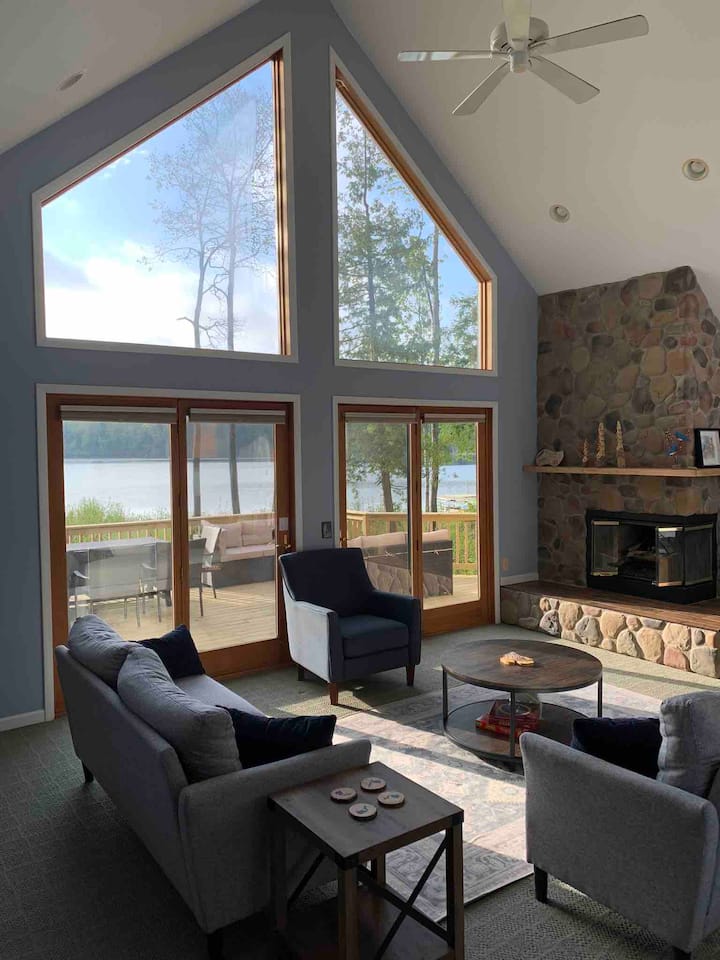 Interlochen lakefront home with private dock