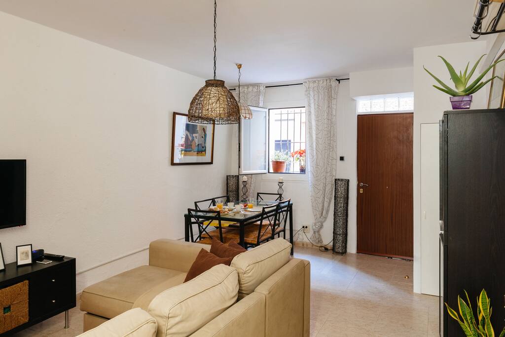 The living room with window.