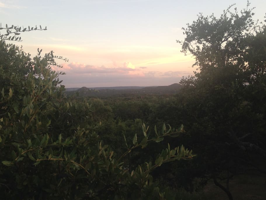 Incredible sunset view of the Hill Country from the balcony.