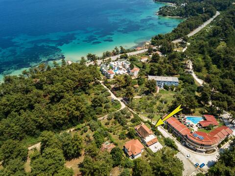 green and blue villa