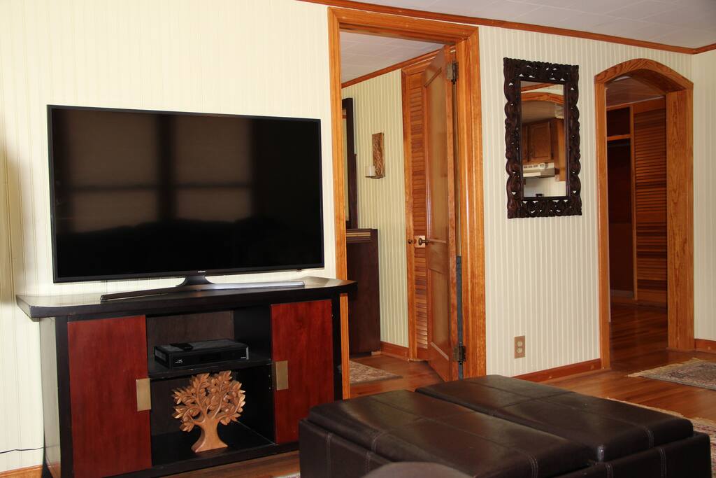 50" smart TV with cable, netflix and amazon prime.