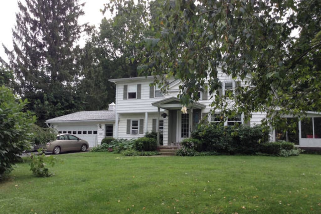 The front of our house. The sun-room is on the far right side of the house.