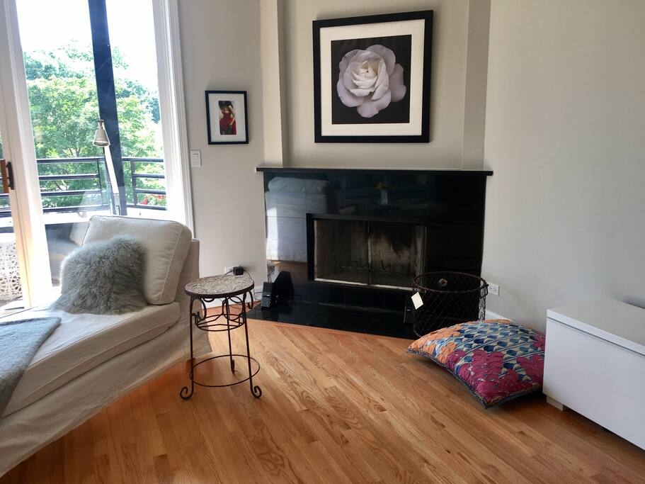 Fireplace and common living space