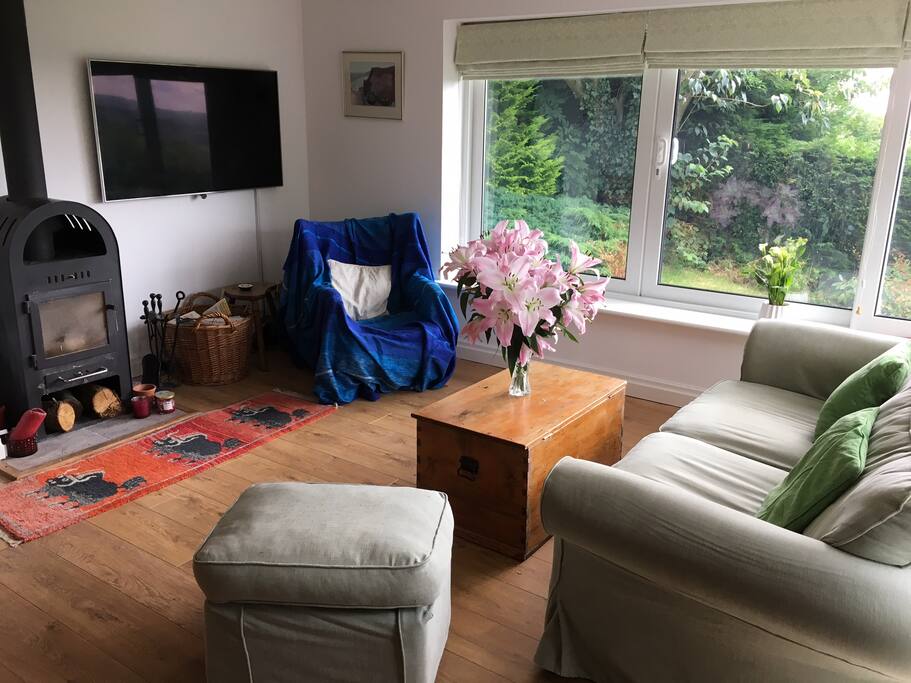 Guests are welcome to join us in our Living room with views across Vale of York to Yorkshire Moors.