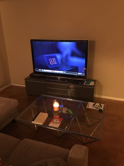 60" Sharp TV. Google fiber wifi/cable. Apple tv