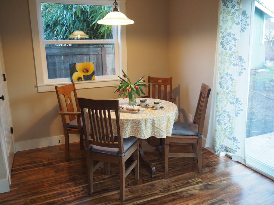 Dining nook and pantry.
