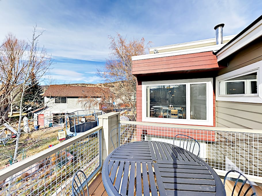 The upstairs balcony has ample seating and a BBQ grill.