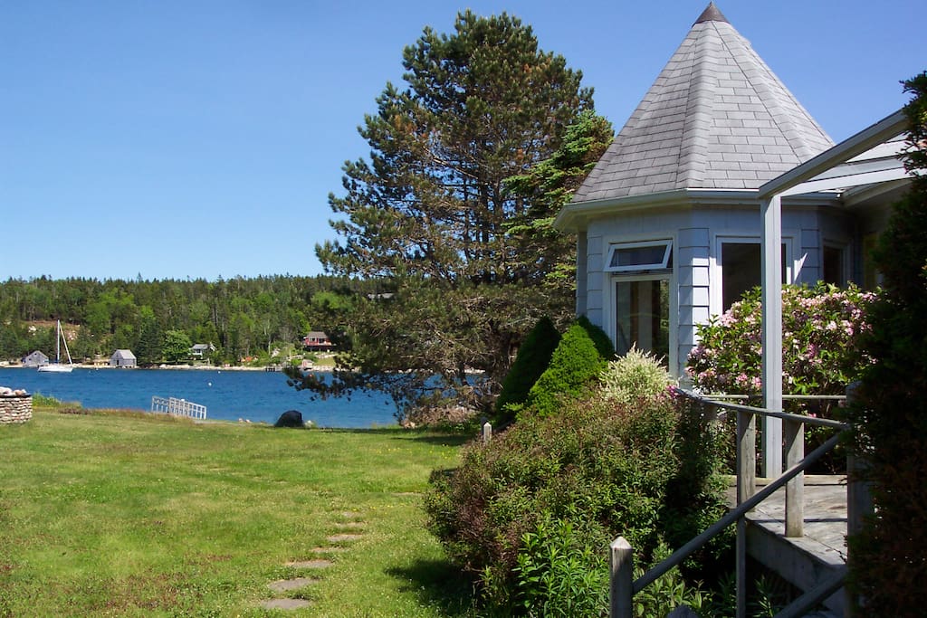 Turret Entrance, Cove View, Back Covered Deck