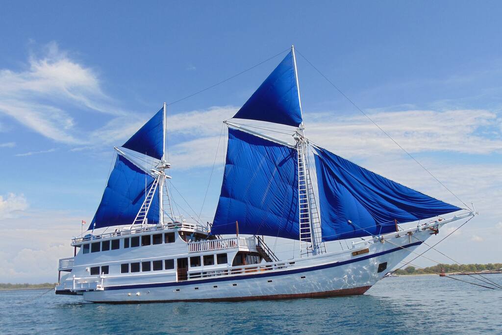 the yacht from the water