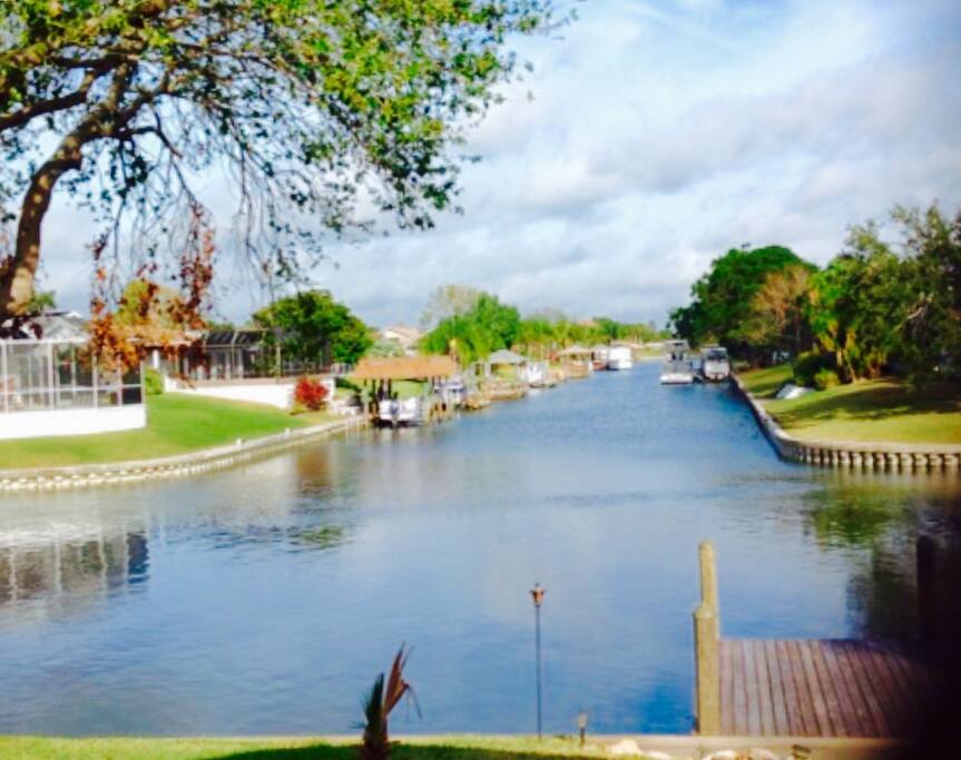 Back yard is on Main canal just a few minutes from Intracoastal Waterway
