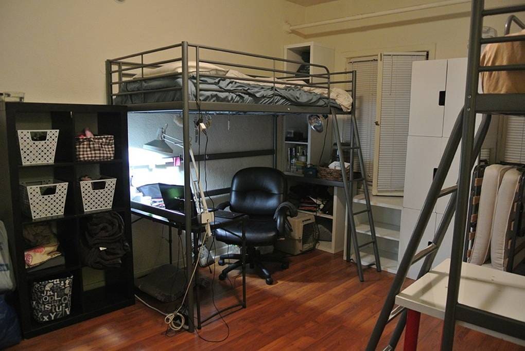 Bunk bed with a host desk