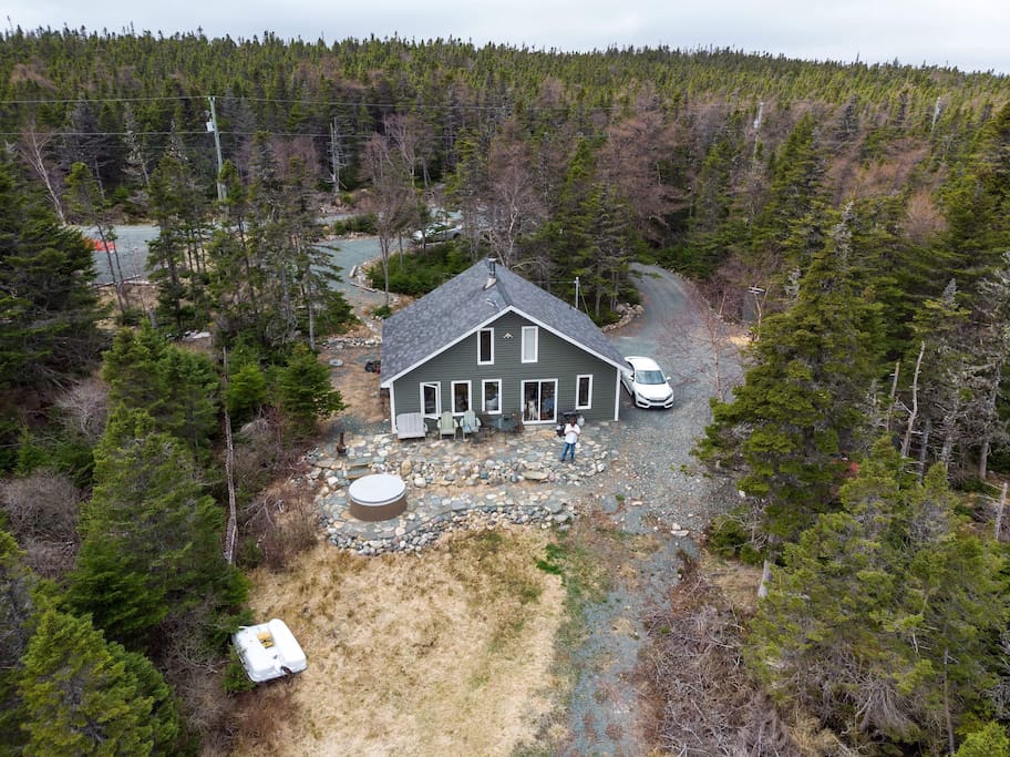 An aerial view