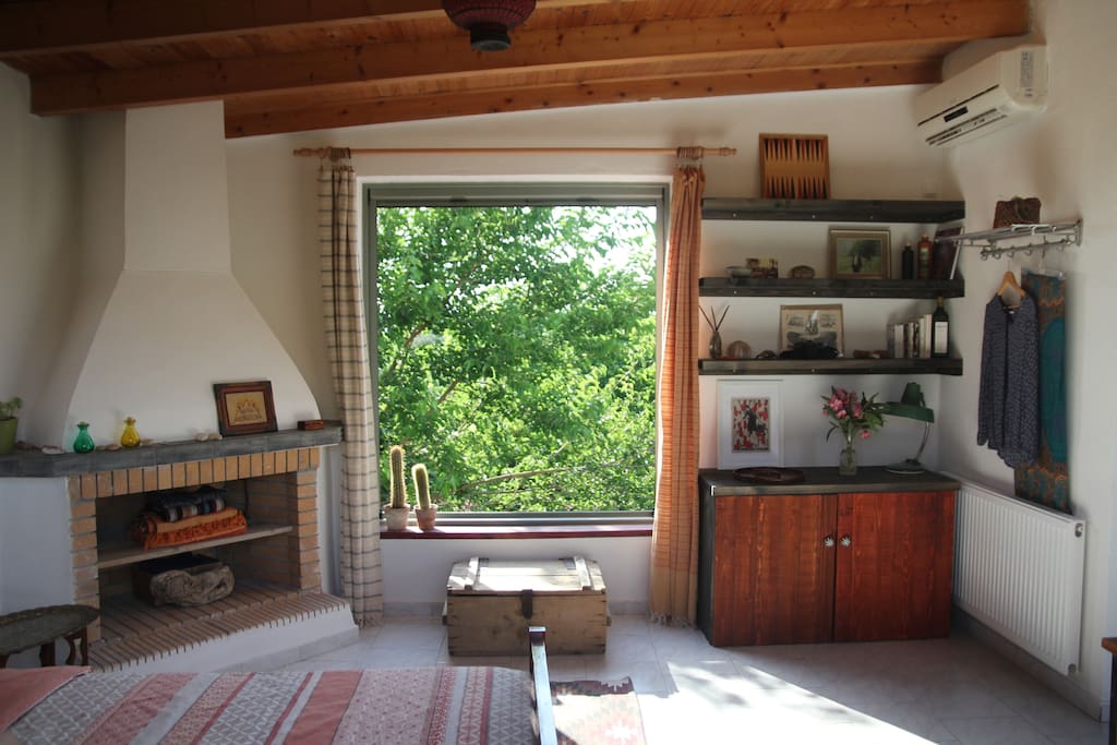 Spacious bedroom with double bed.