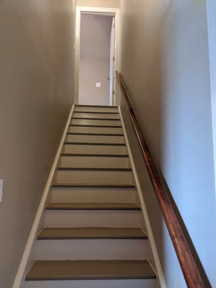 Up the stairs to 2nd bedroom/living