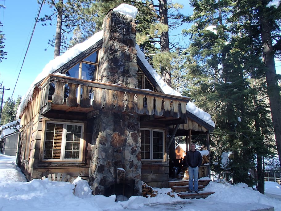 Exterior of Cabin Front in Winter