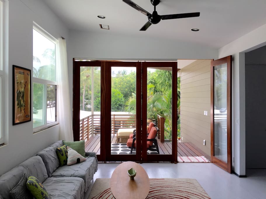 Living room and front door.