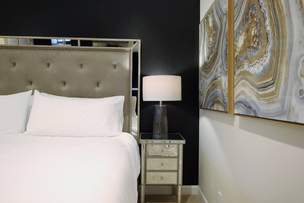 Sink into this comfortable bed at the end of the day.