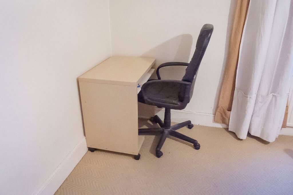 desk in bedroom