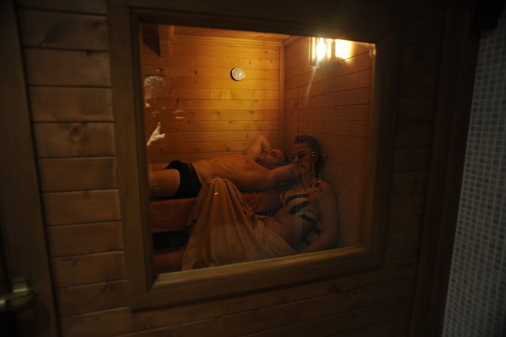 Sauna Finlandesa del Spa privado de la casa La Jara