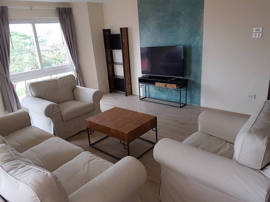 Sitting. Flat screen TV