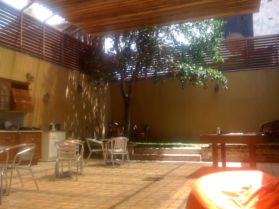Full kitchen area and terrace