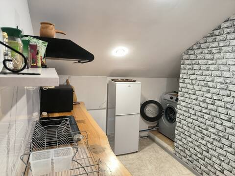 A new house, everything is new and  decorated with individual design solutions.