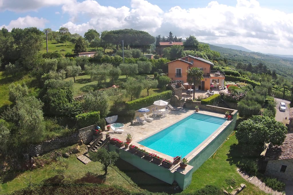 The house and pool area.