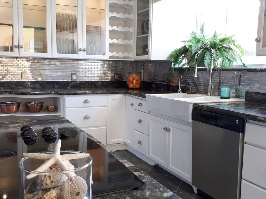 Gourmet vegan house kitchen.