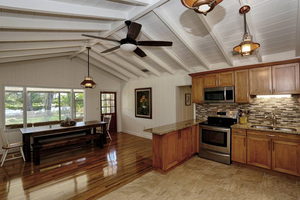 kitchen and dining areas