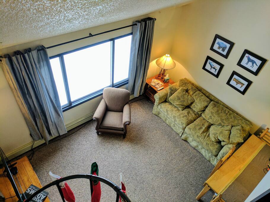 Family room with views of Buffalo Mountain from the couch.