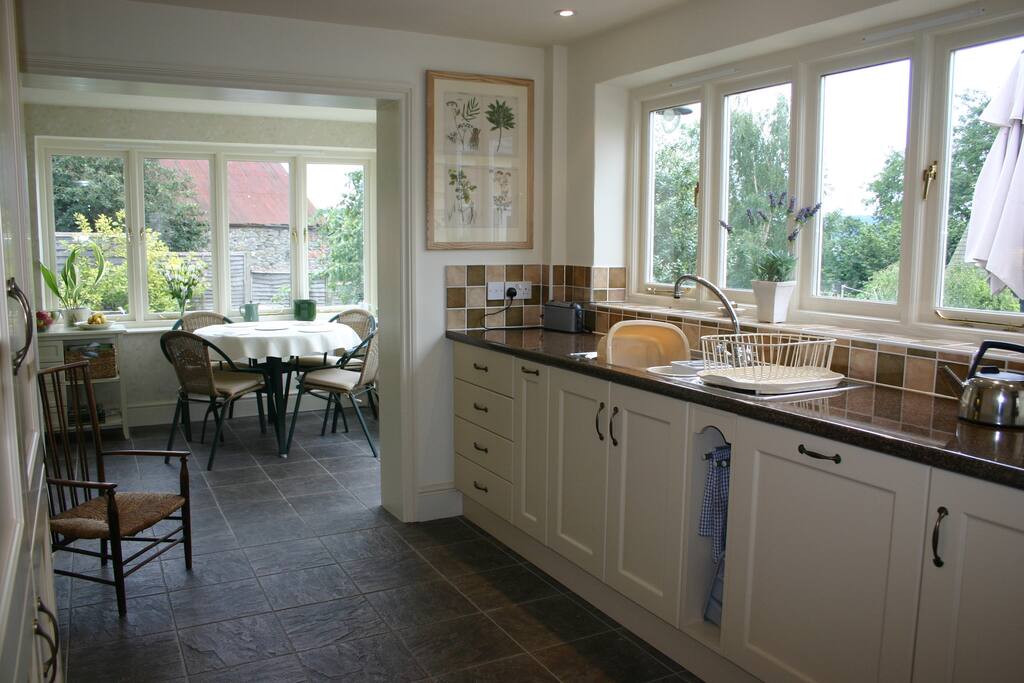 The Kitchen/Garden room is full of light overlooking the garden.