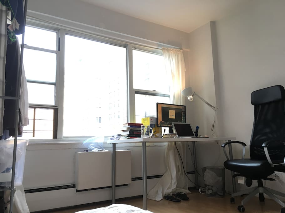 comfy executive chair and giant desk