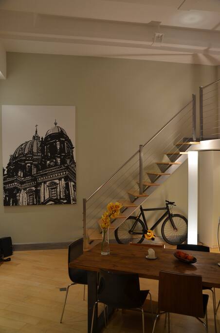 Stairs to mezzanine
