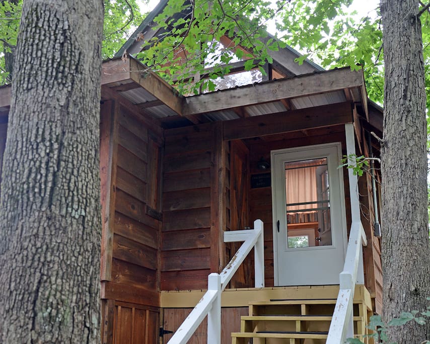 Back stairs going up to the studio