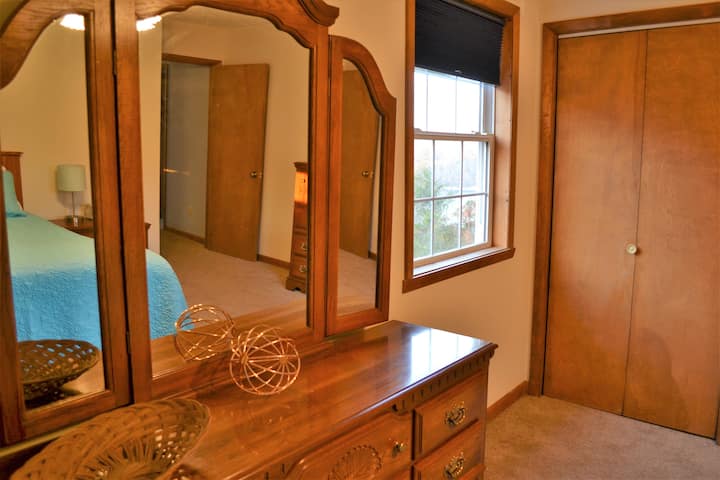 View of the woods. Pack and play is in this closet along with baby gate.