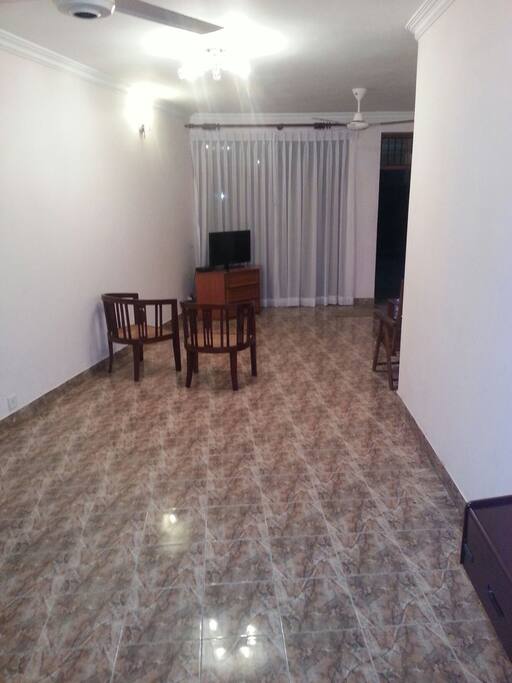 Living room equipped with satellite TV