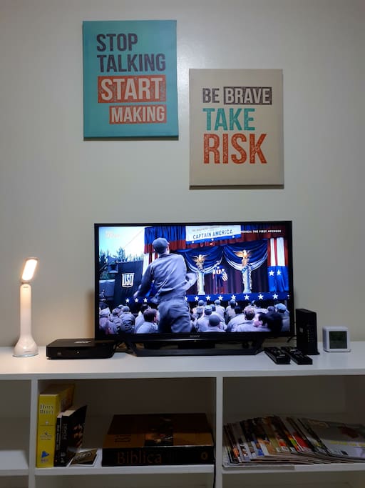 Entertainment set: Smart TV, Sky Cable, Netflix, High-speed Internet and Magazines