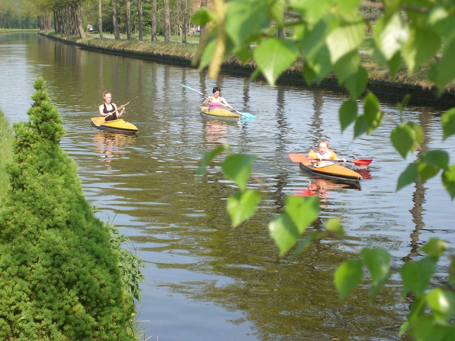 Kayaking in the canal. We have one small one for kids!