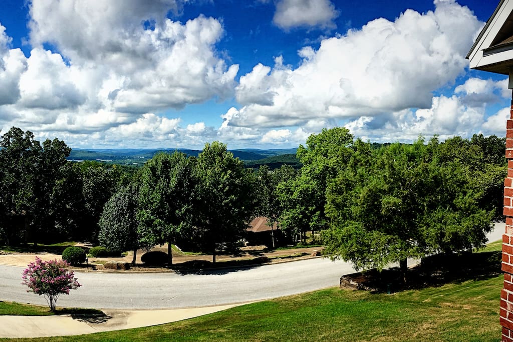 The view of the Ozark Mountains from our balcony