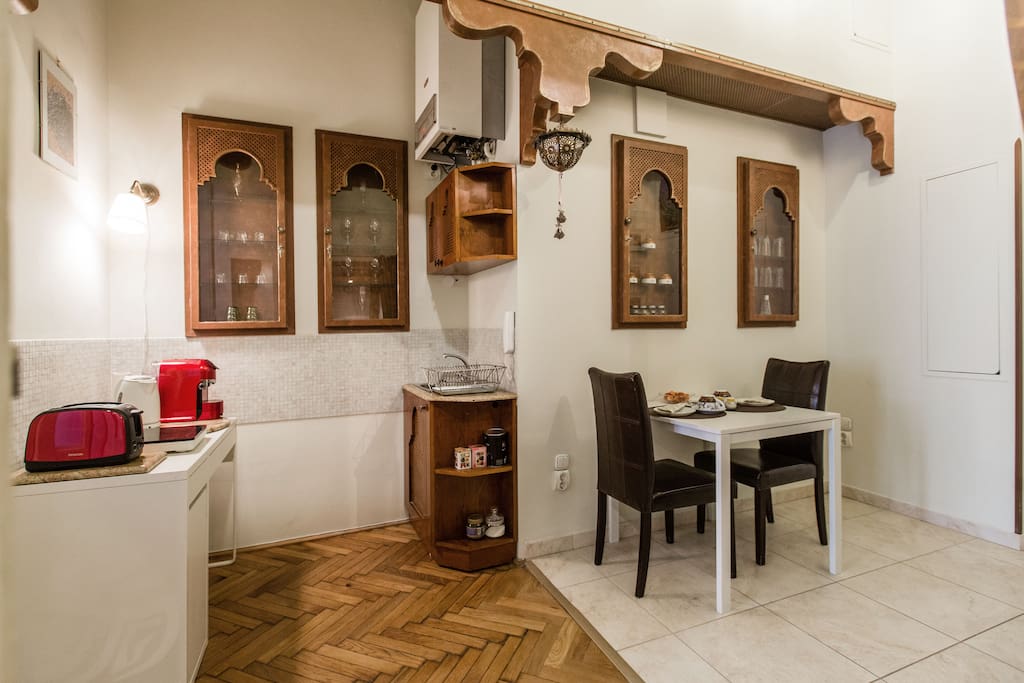 kitchen and dining area