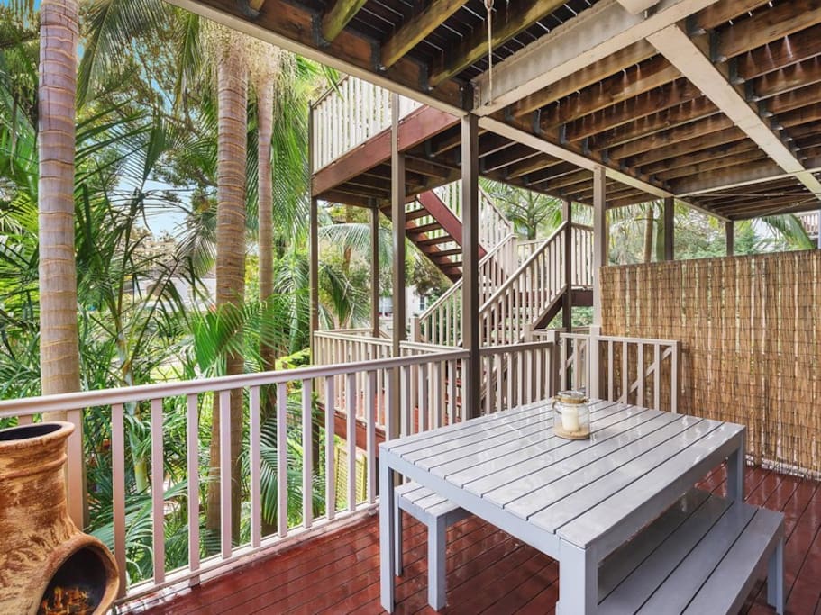 Spacious deck off the living area with Weber BBQ