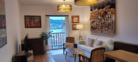Apartment with views, patio and garage