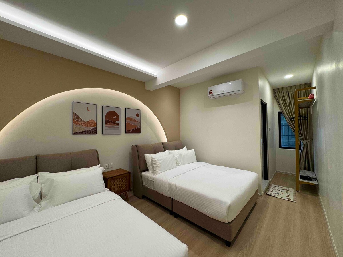 2 Queen (4 pax) na ubunifu wa hivi karibuni wa kisasa 