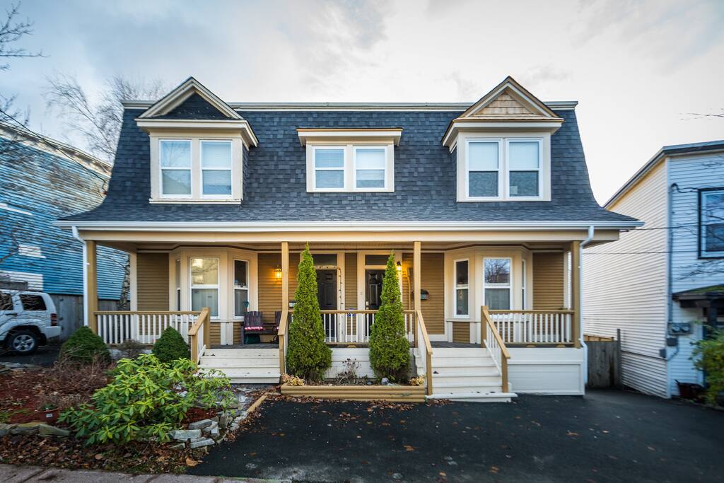 This beautiful home is where you will arrive, your door is up the few stairs and to the right.
