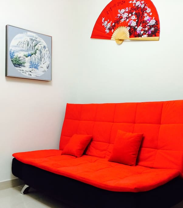 This couch becomes a sofa bed.