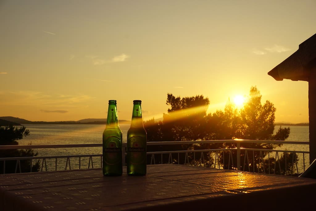 Enjoy a beer on the balcony