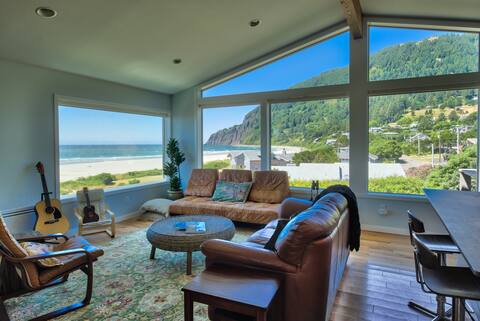 Ocean Front Manzanita Home with Sauna and Hot Tub!